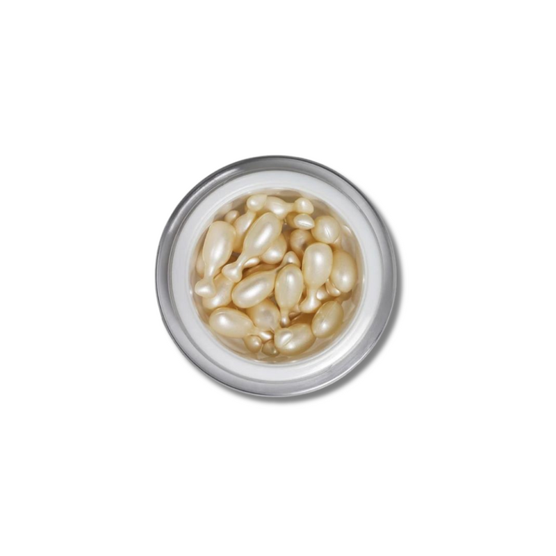 Environ Vita-Antioxidant Hydrating Oil Capsules in a clear jar, showing small golden capsules for skincare hydration and antioxidant boost.