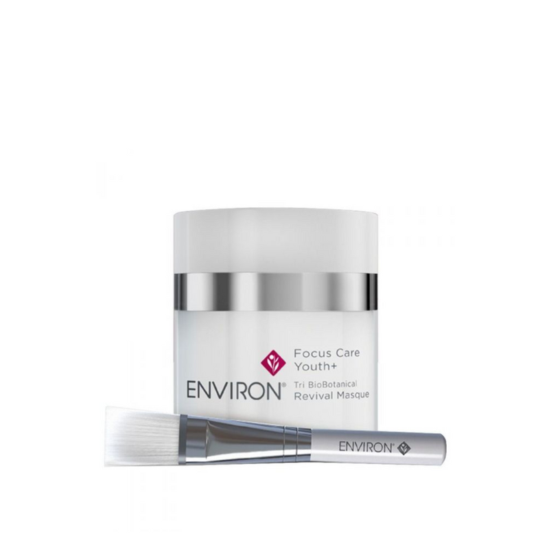 Environ Tri Bio-Botanical Revival Masque in a sleek jar with a protective lid, showcasing its luxurious skincare packaging.