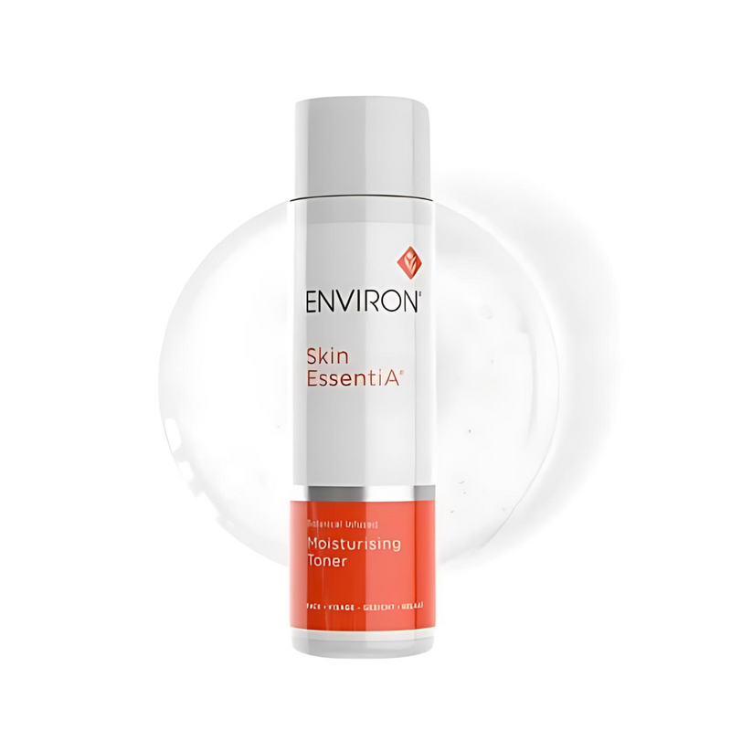 Environ Botanical Infused Moisturising Toner in a clear glass bottle with a white label and silver cap, placed on a white background.