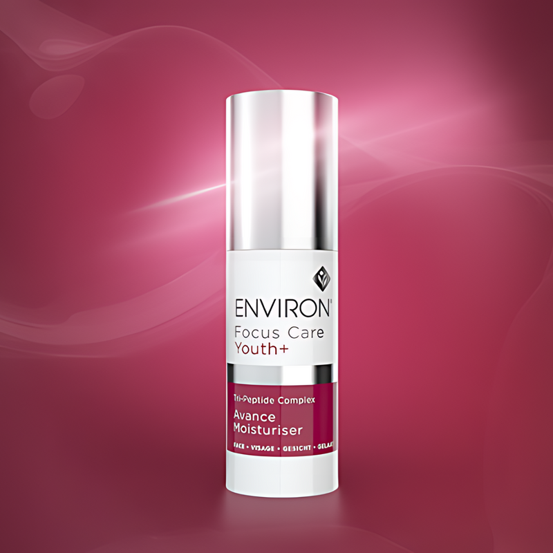 Environ Tri-Peptide Complex Avance DFP312® Moisturiser jar with white and blue packaging, showcasing the product label.