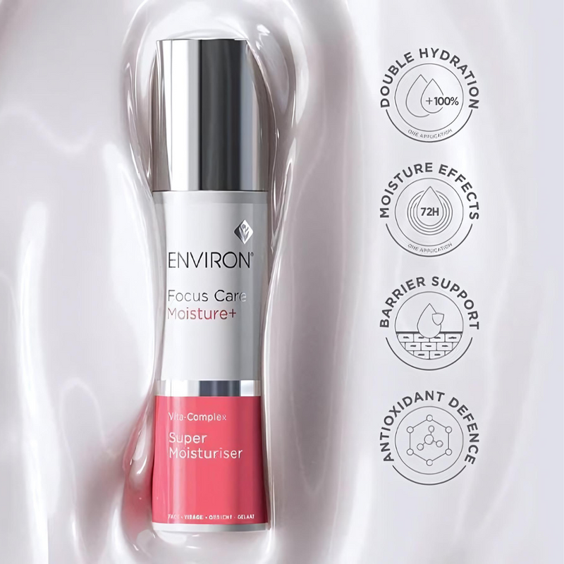 Environ Vita-Complex Super Moisturiser jar with label, creamy moisturizer in a white and silver container.