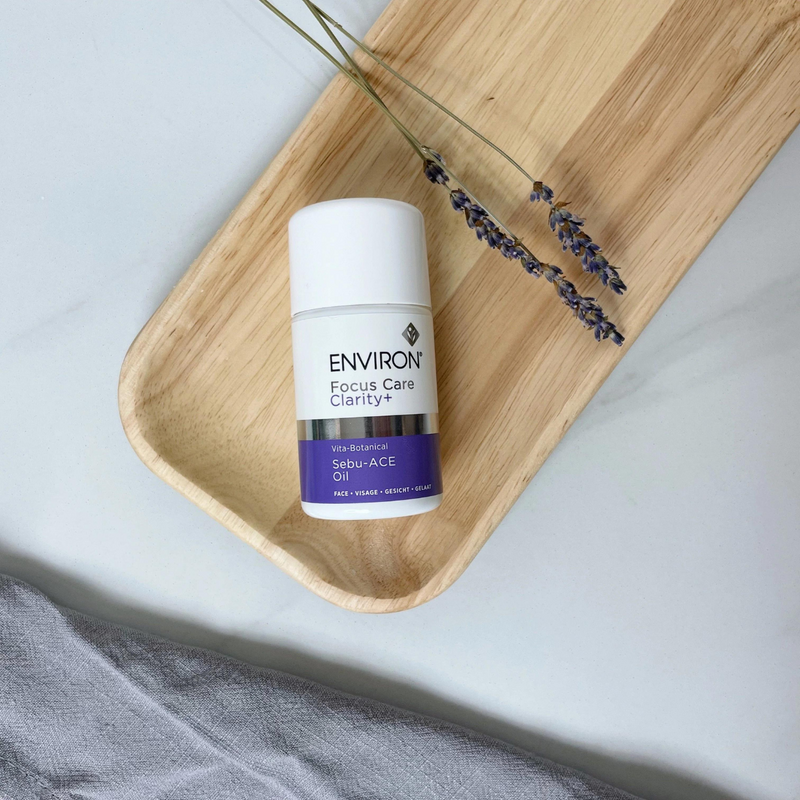 Environ Vita-Botanical Sebu-ACE Oil bottle with dropper, natural skincare product for nourishing and balancing skin.