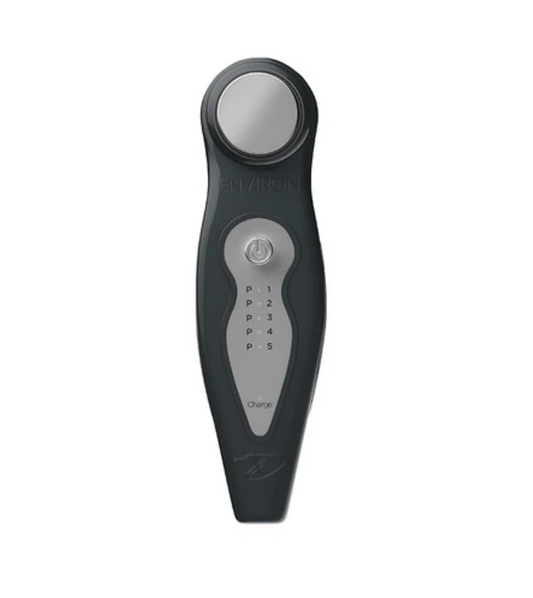 Environ Electro-Sonic DF Mobile device with sleek handheld design for facial cleansing and skin treatment.
