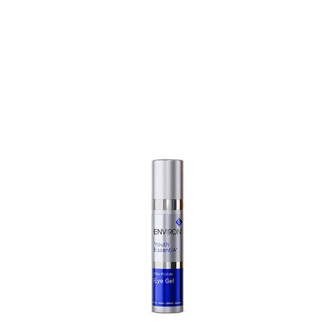 Environ Vita-Peptide Eye Gel in 10ml tube, featuring clear gel formula and applicator tip for eye area skincare.