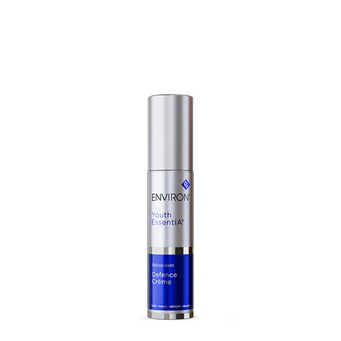 Environ Antioxidant Defence Crème in a 35ml jar, featuring a smooth cream texture for skin protection and nourishment.