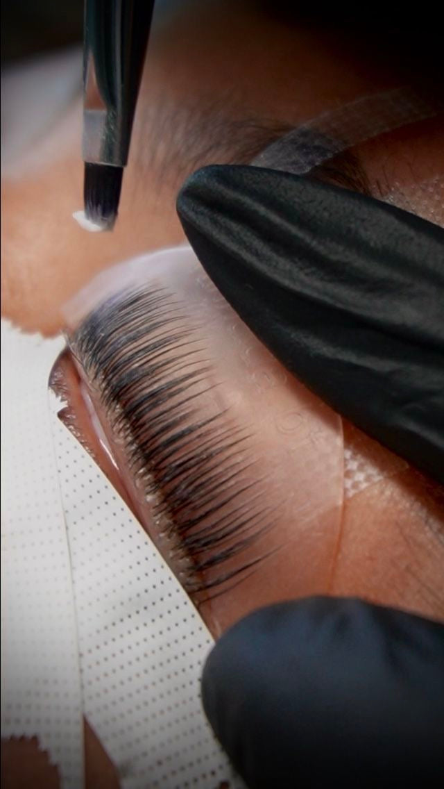 Korean lash lift and tint by Skin by Jacqueline in Scottsdale, AZ showing lifted, defined, and tinted eyelashes on a client.